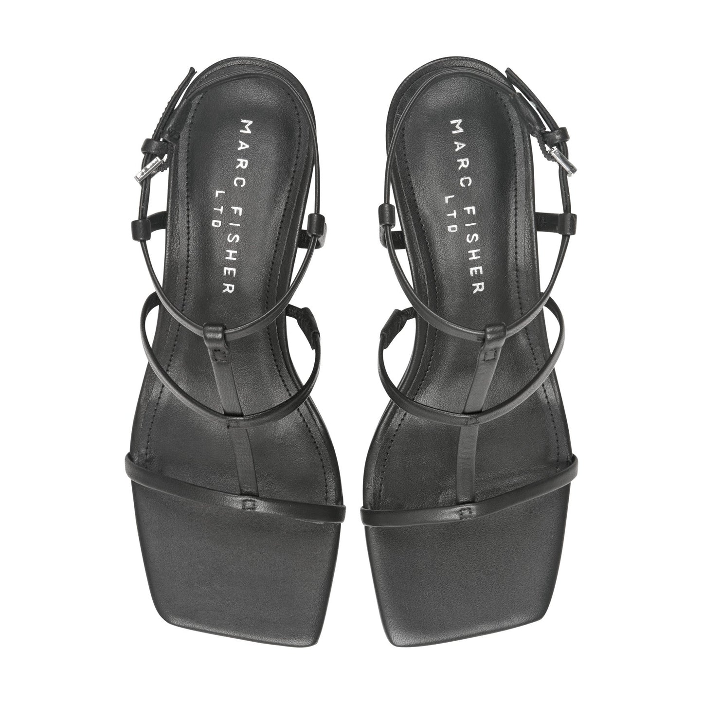 Marc Fisher Dennie Strappy Leather Dress Sandal - Black Leather
