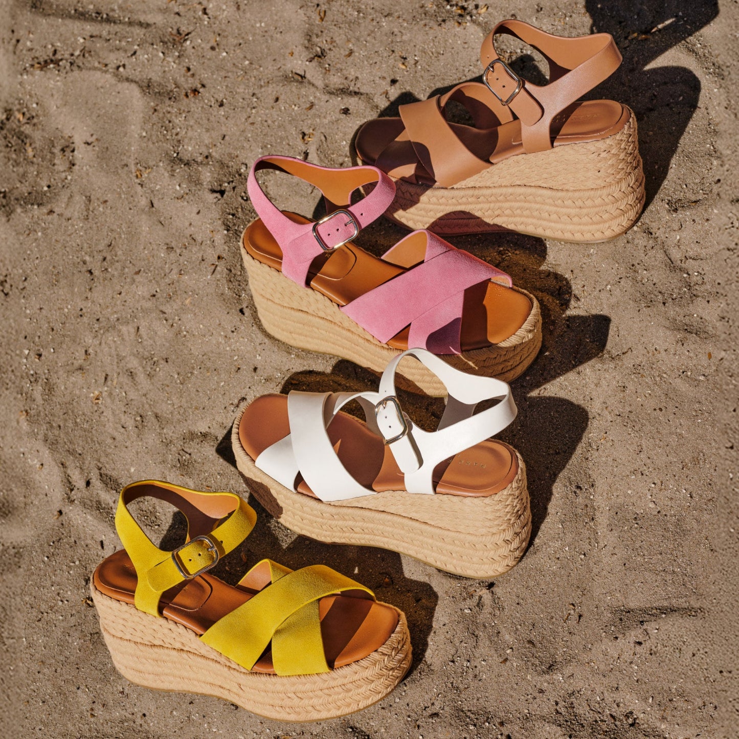 Marc Fisher Pasion Espadrille Wedge Sandal - Brown Leather
