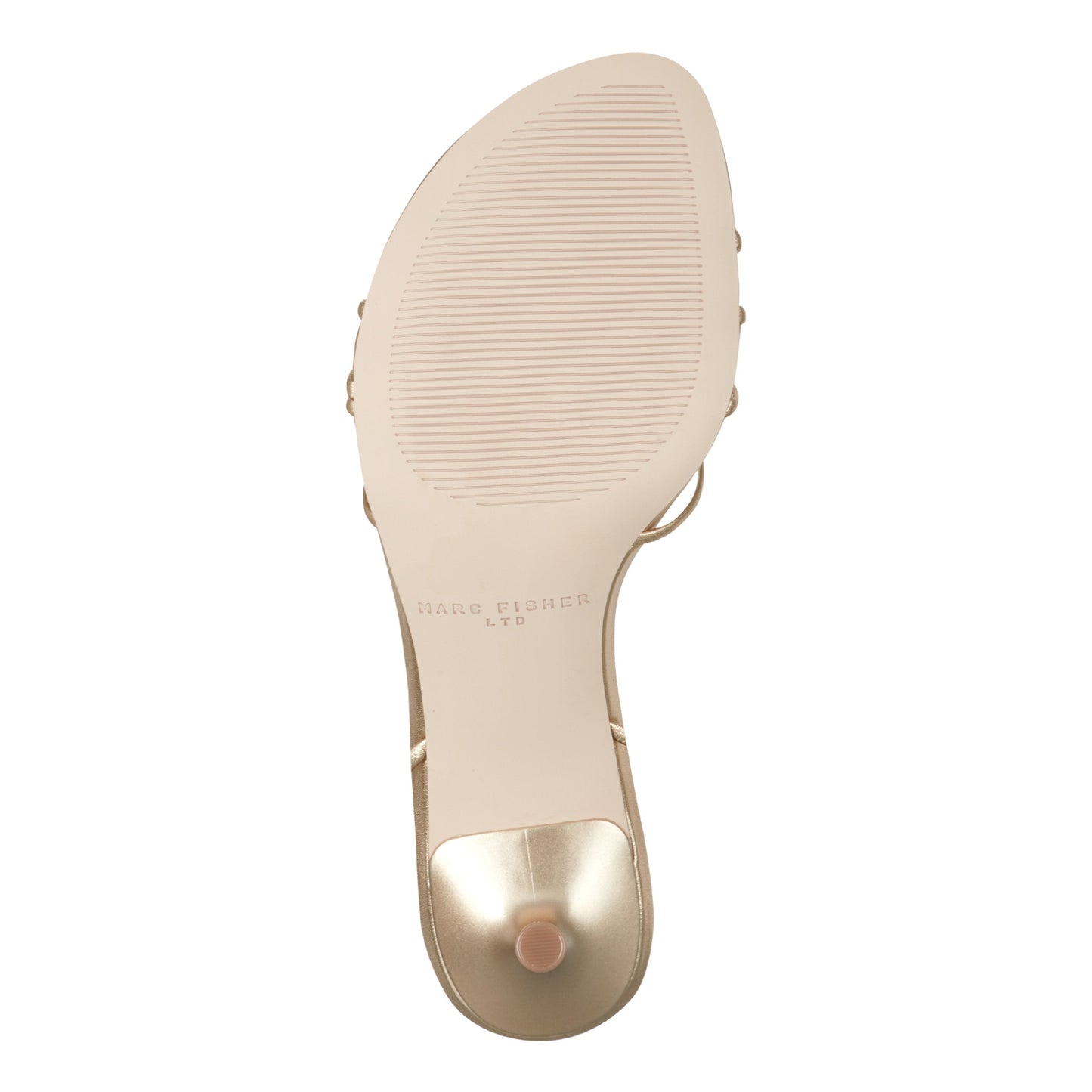 Marc Fisher Gineva Leather Ankle Wrap Sandal - Gold Leather