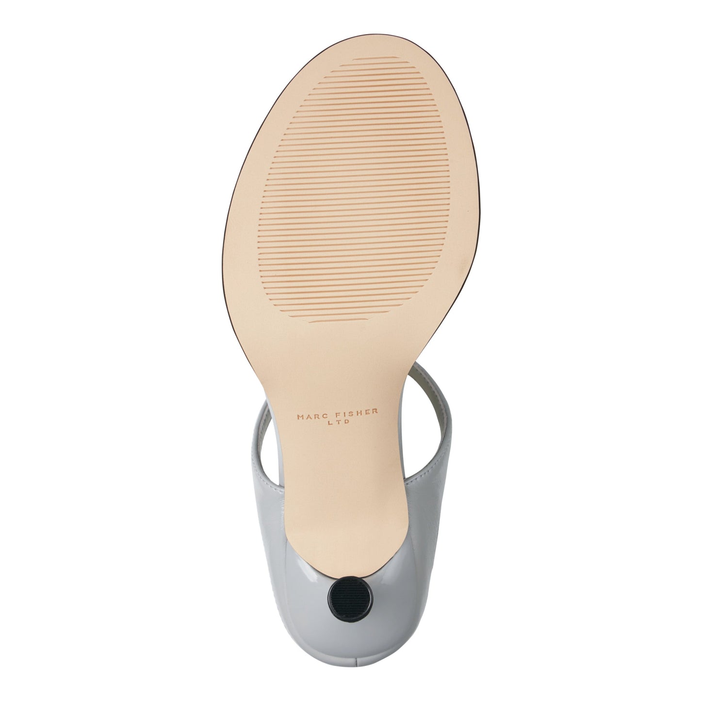 Marc Fisher Alonde Leather Heeled Slide Sandal - Light Grey Leather