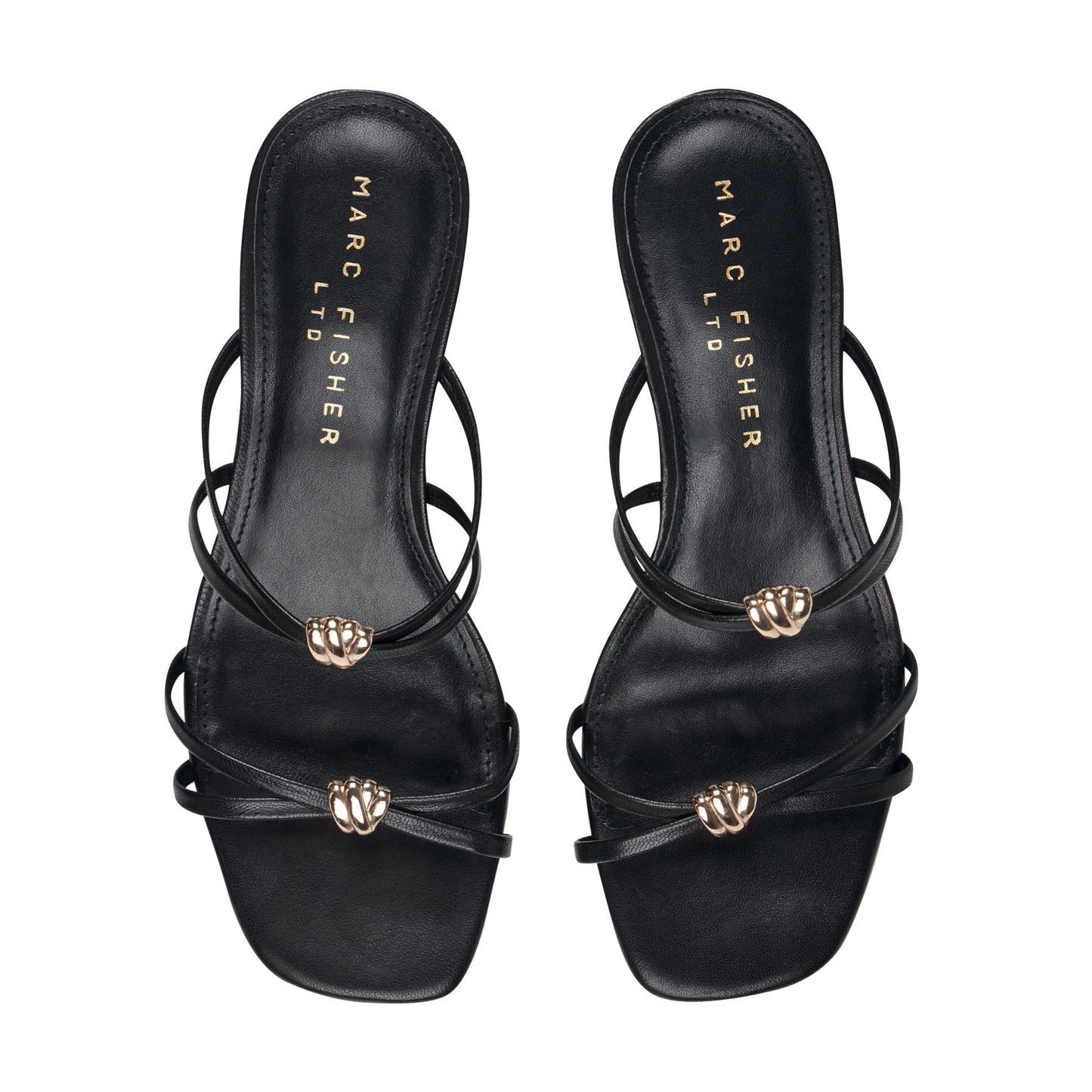 Marc Fisher Baizel Leather Mule Sandal - Black Leather