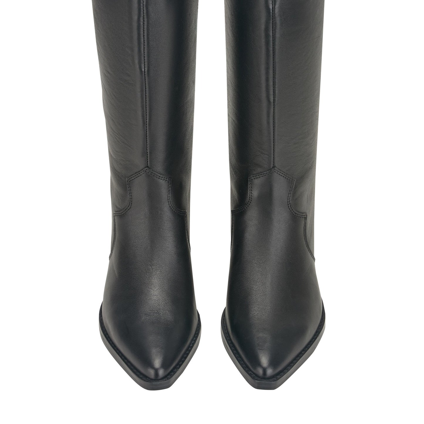 Marc Fisher Ander Leather Western Boot - Black Leather