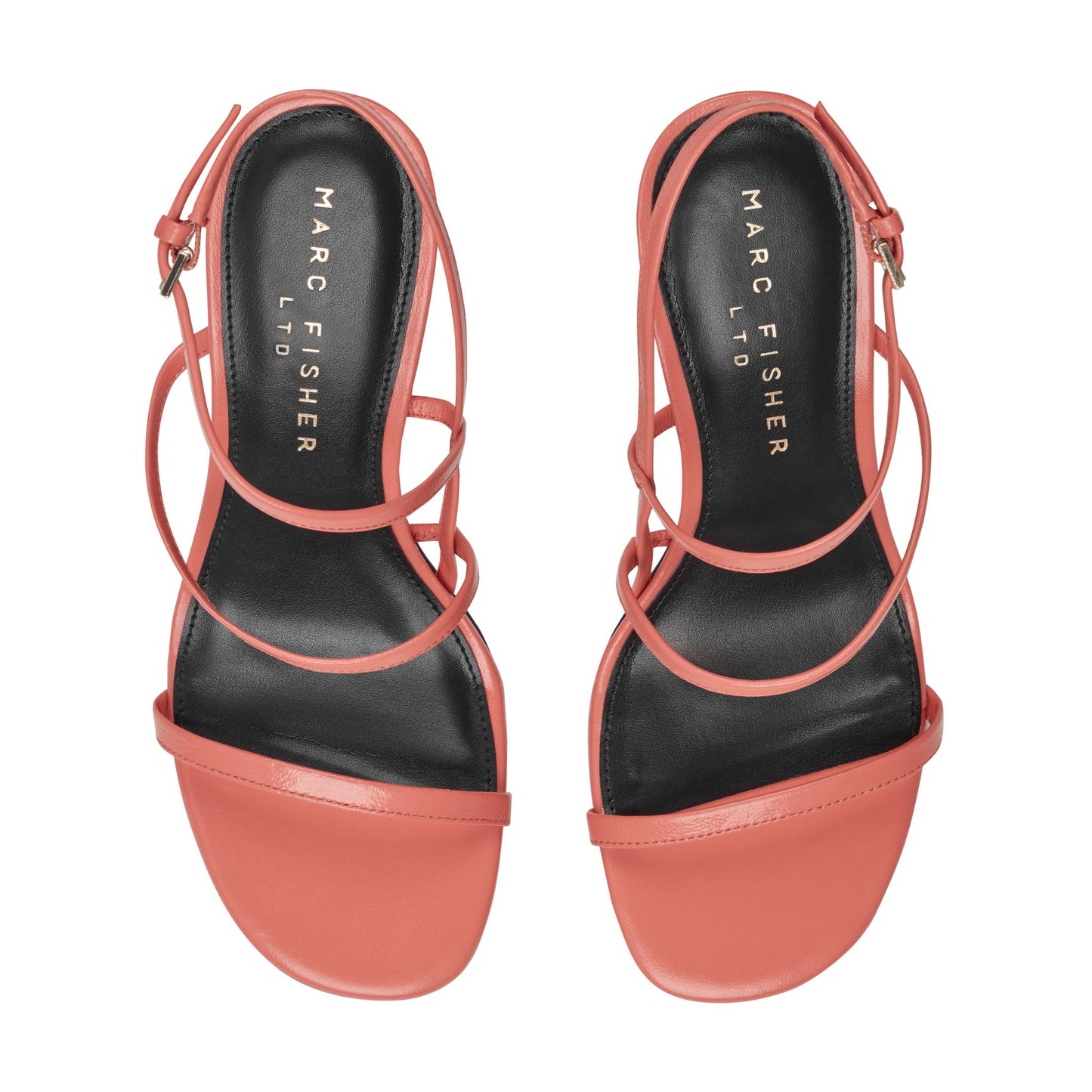 Marc Fisher Denzi Strappy Leather Sandal - Coral Leather