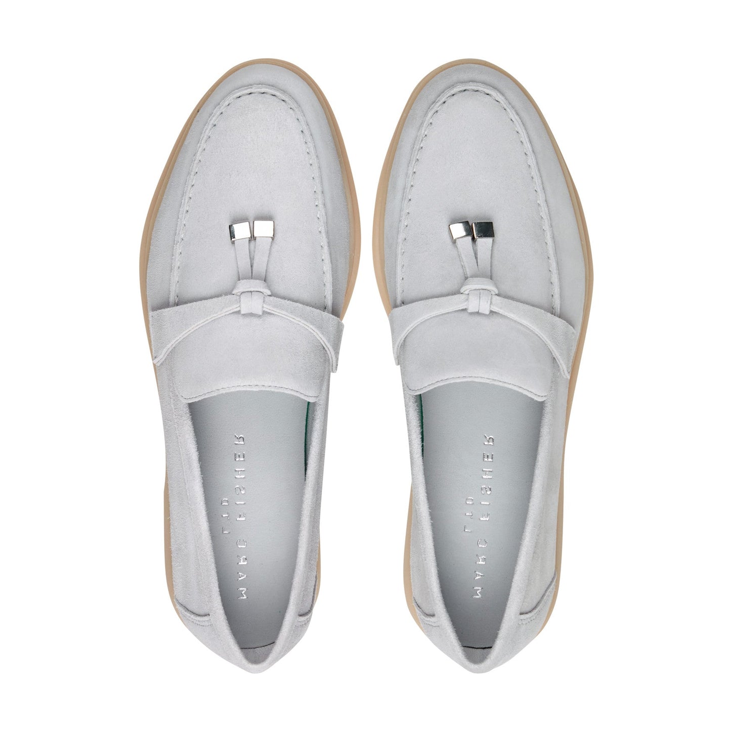 Marc Fisher Yanelli Casual Leather Loafer - Light Blue Suede