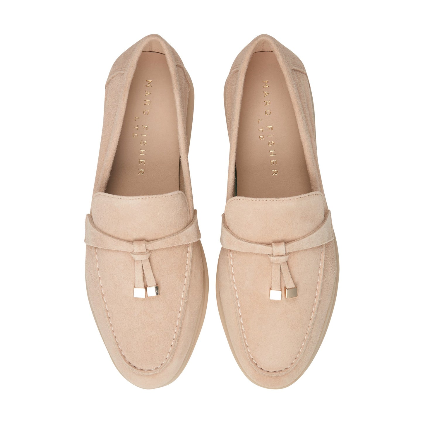 Marc Fisher Yanelli Casual Leather Loafer - Natural Suede