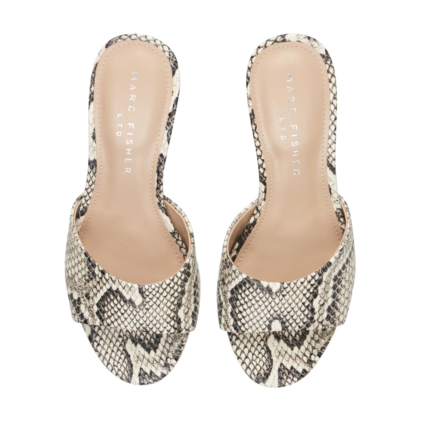Marc Fisher Finny Leather Mule Sandal - Snake Printed Leather
