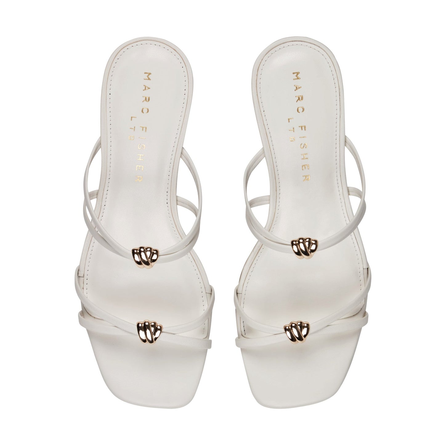 Marc Fisher Baizel Leather Mule Sandal - Cream Leather