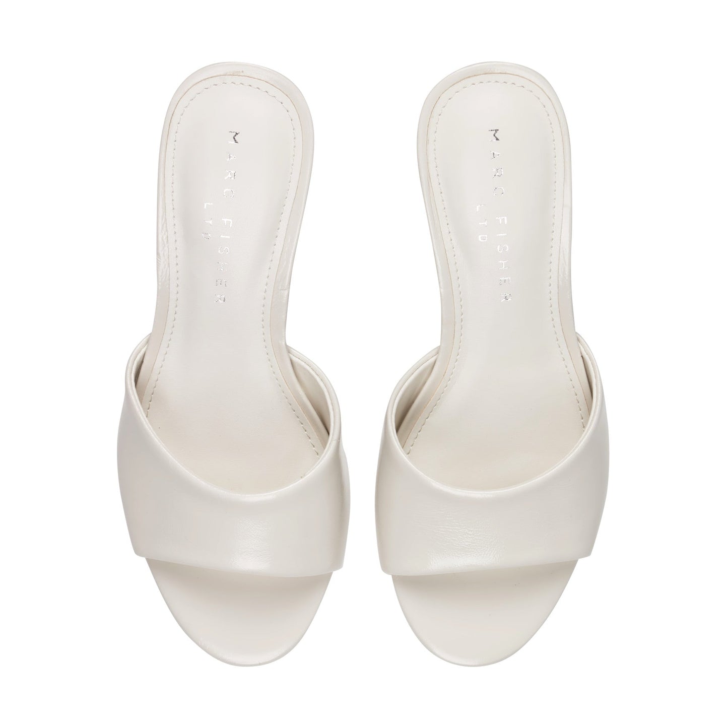 Marc Fisher Finny Leather Mule Sandal - Ivory Leather