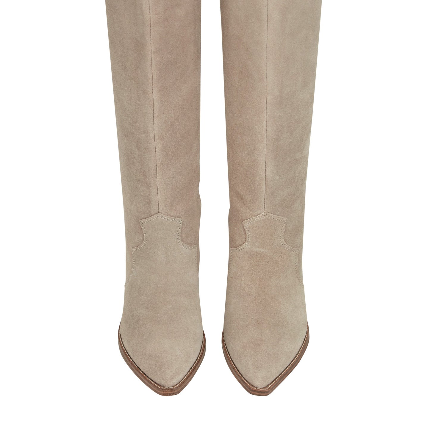 Marc Fisher Ander Leather Western Boot - Taupe