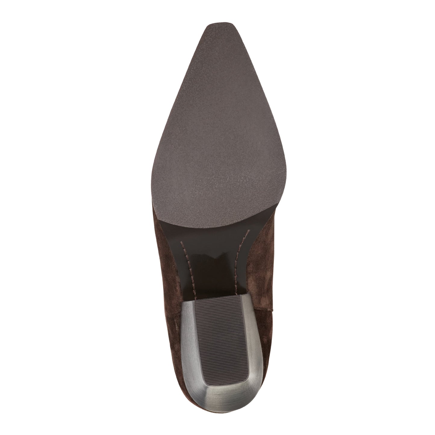 Marc Fisher Tarrie Block Heel Leather Boot - Dark Brown Suede