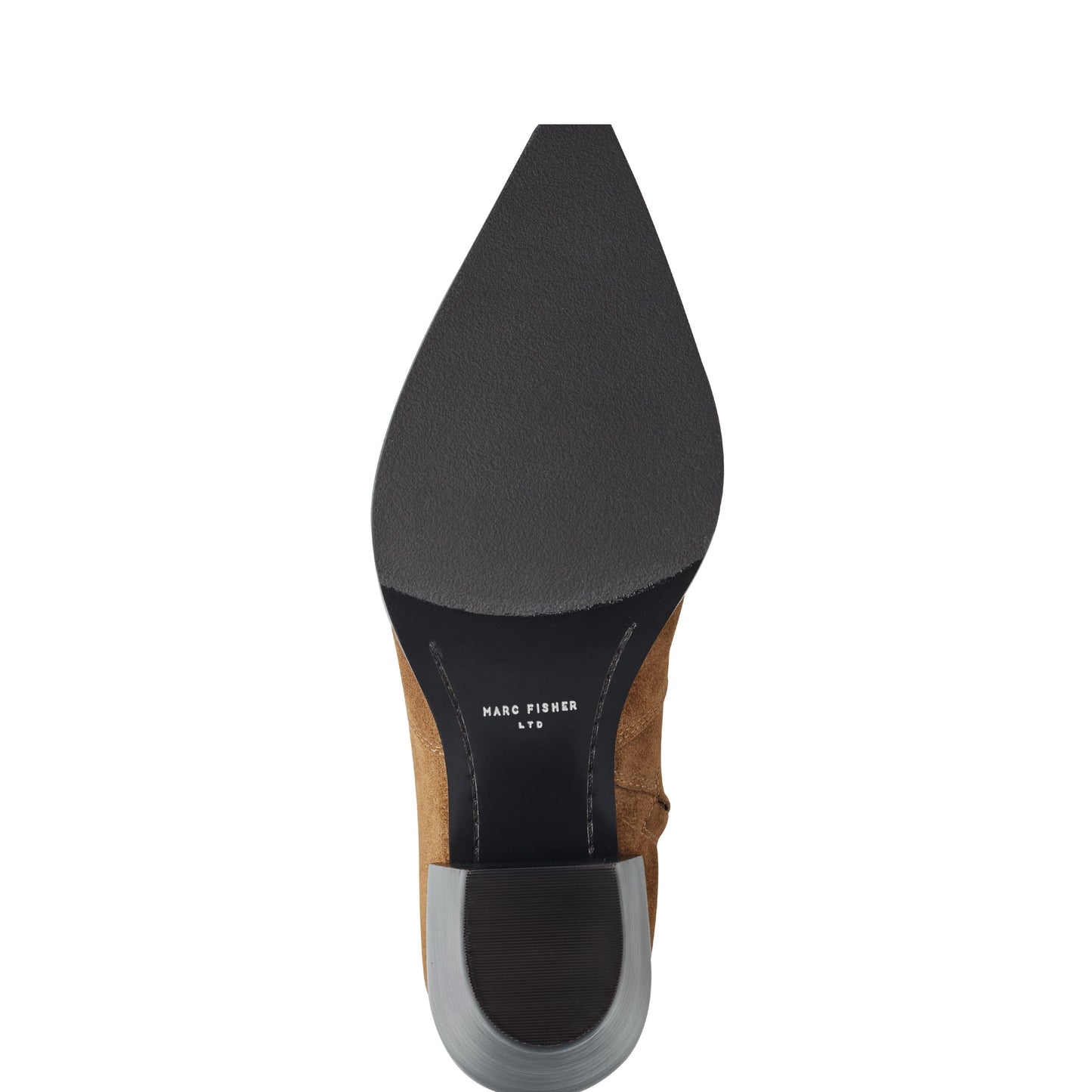 Marc Fisher Giulie Western Leather Ankle Bootie - Natural Suede