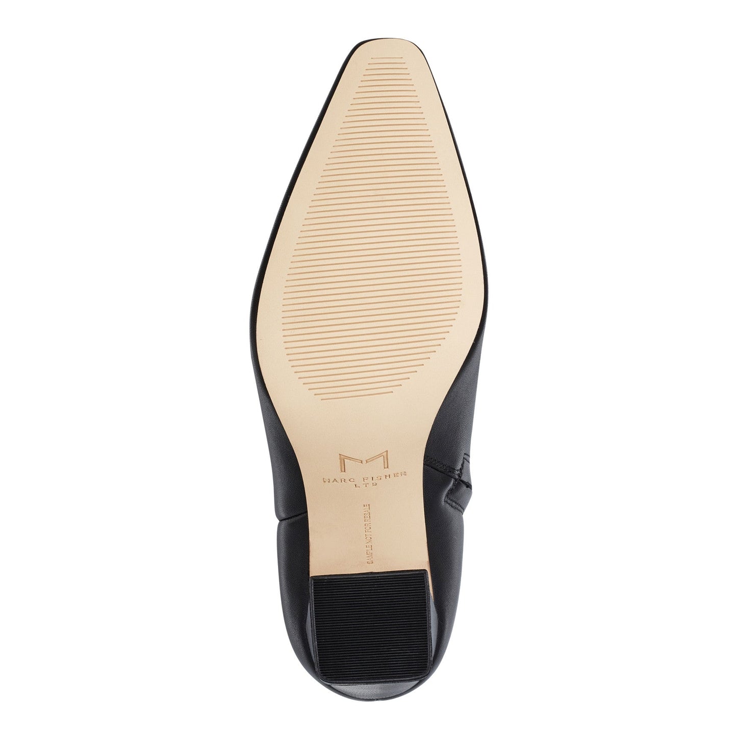 Marc Fisher Yanara Heeled Leather Bootie - Black Leather