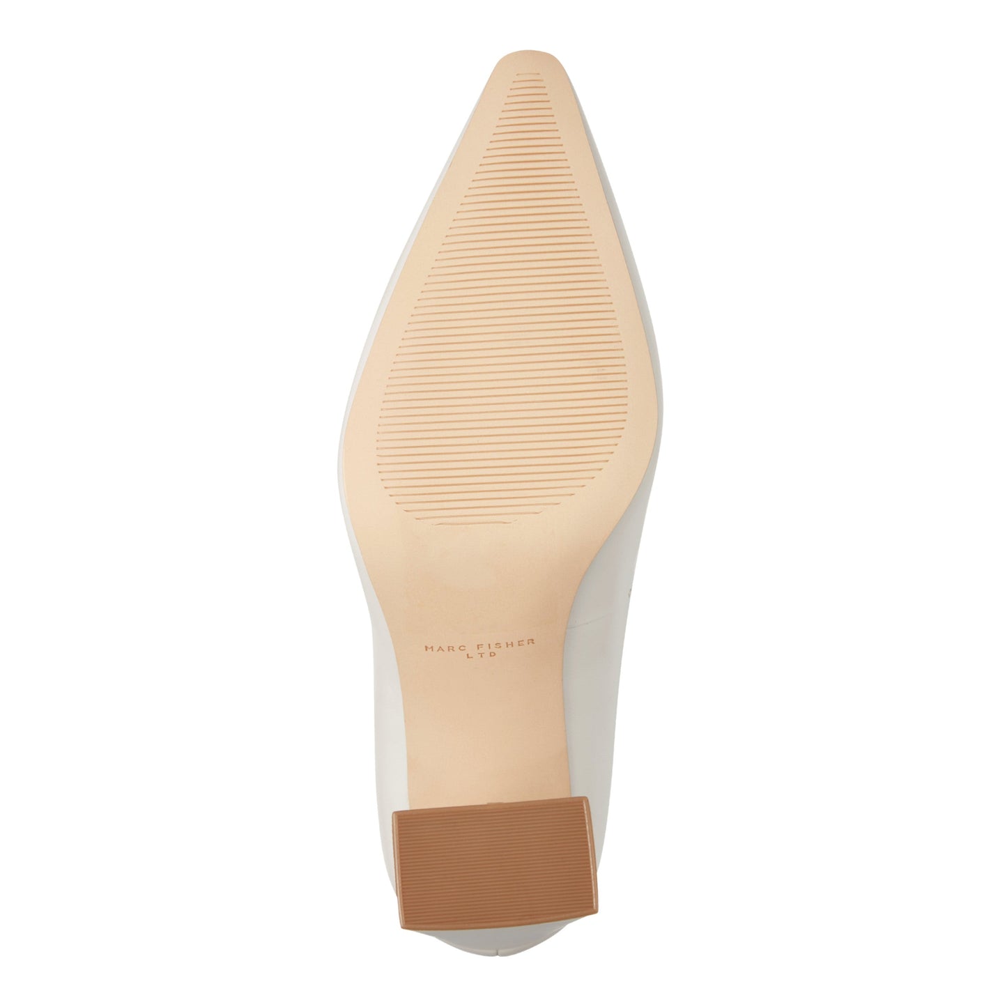 Marc Fisher Minny Leather Block Heel Pump - Ivory Leather