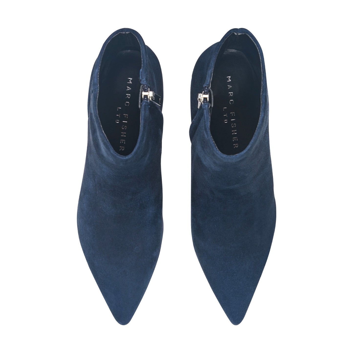Marc Fisher Jarli Pointy Leather Ankle Bootie - Navy Suede