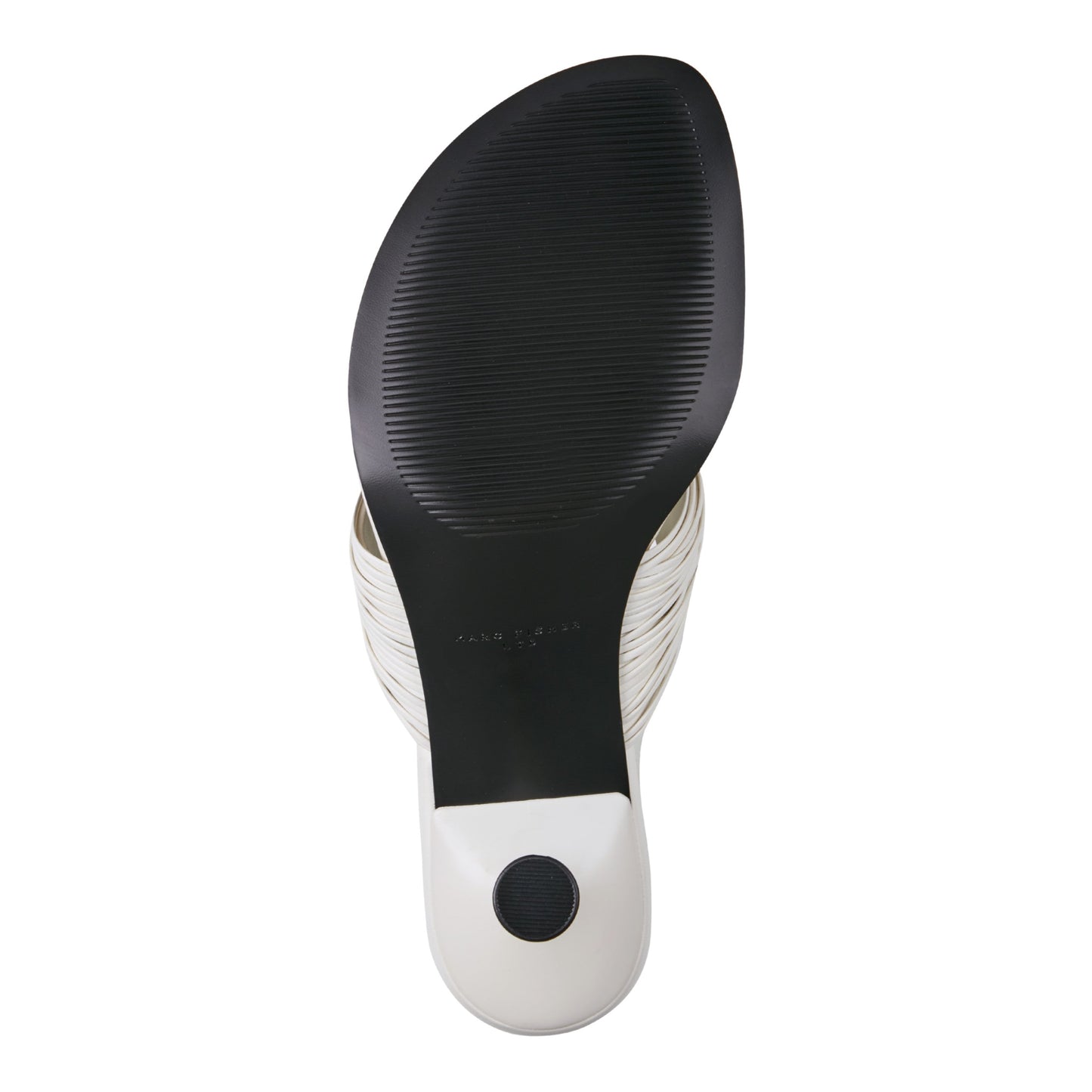 Marc Fisher Pamilla Leather Heeled Thong Sandal - Cream Leather