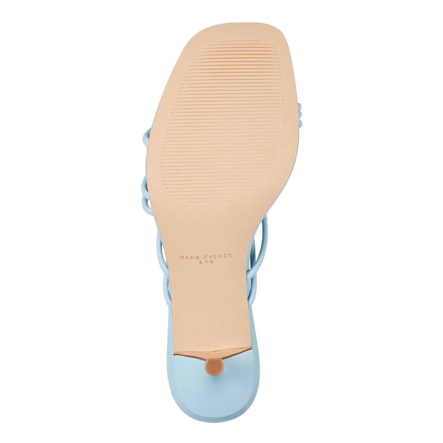 Marc Fisher Banna Strappy Leather Dress Sandal - Light Blue Leather