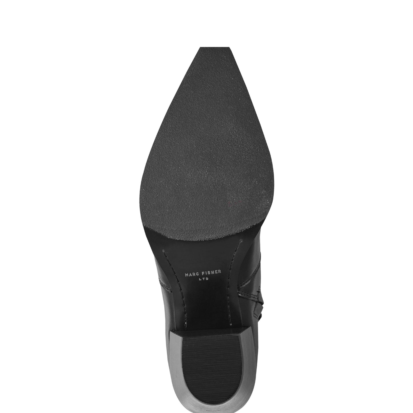 Marc Fisher Giulie Western Leather Ankle Bootie - Black Leather