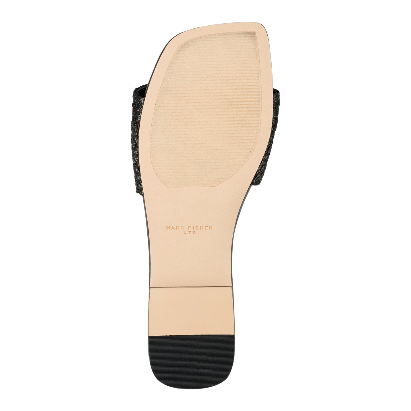 Marc Fisher Murphy Flat Sandal - Black Raffia