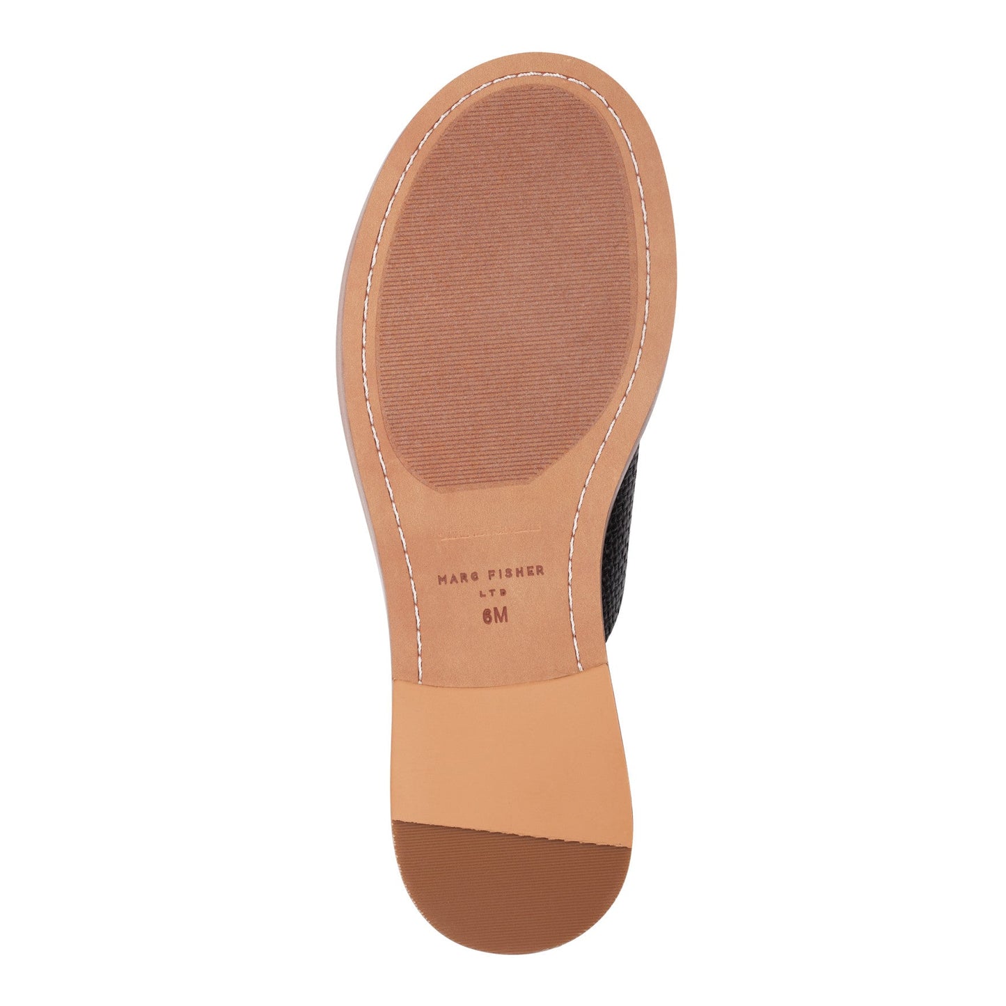 Marc Fisher Grayce Flat Slide Sandal - Black Raffia