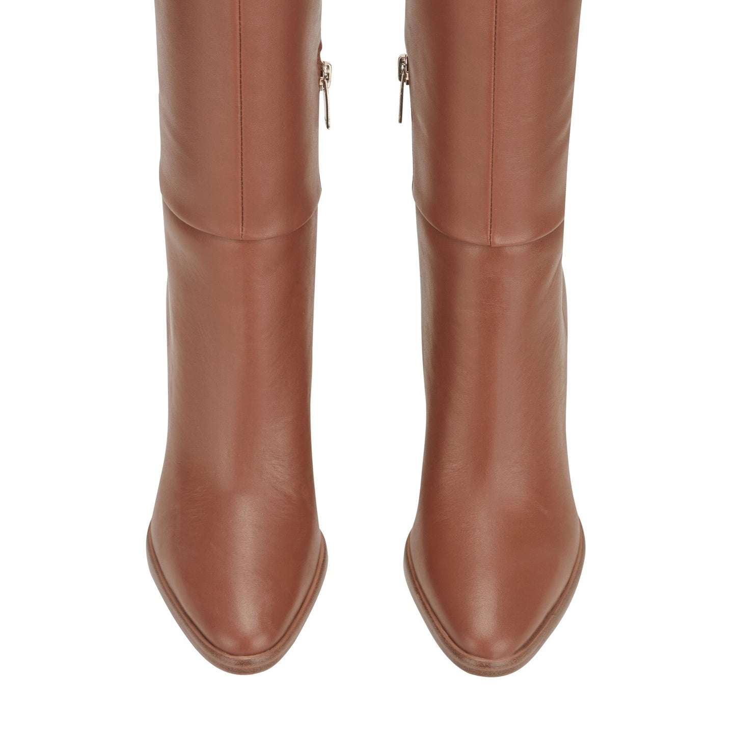 Marc Fisher Lannie Wide Calf Dress Leather Boot - Medium Natural Leather