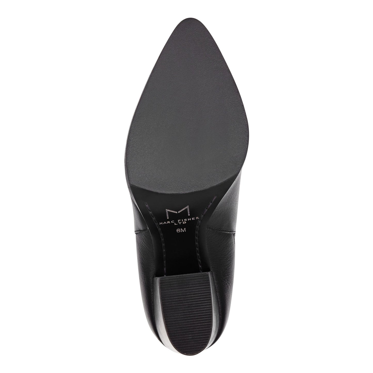 Marc Fisher Alva Pointy Toe Leather Bootie - Black Leather