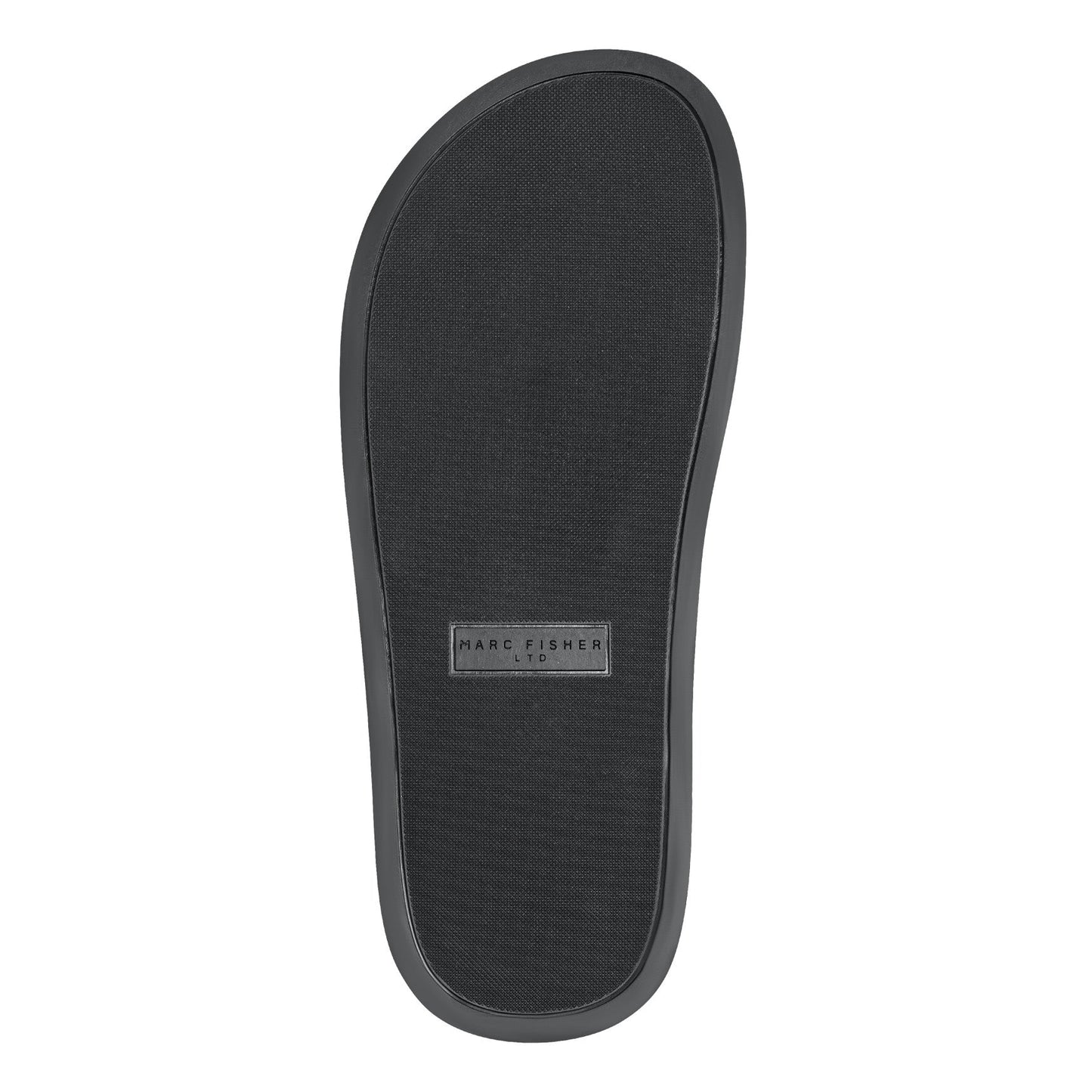 Marc Fisher Verity Flat Leather Footbed Sandal - Black Leather