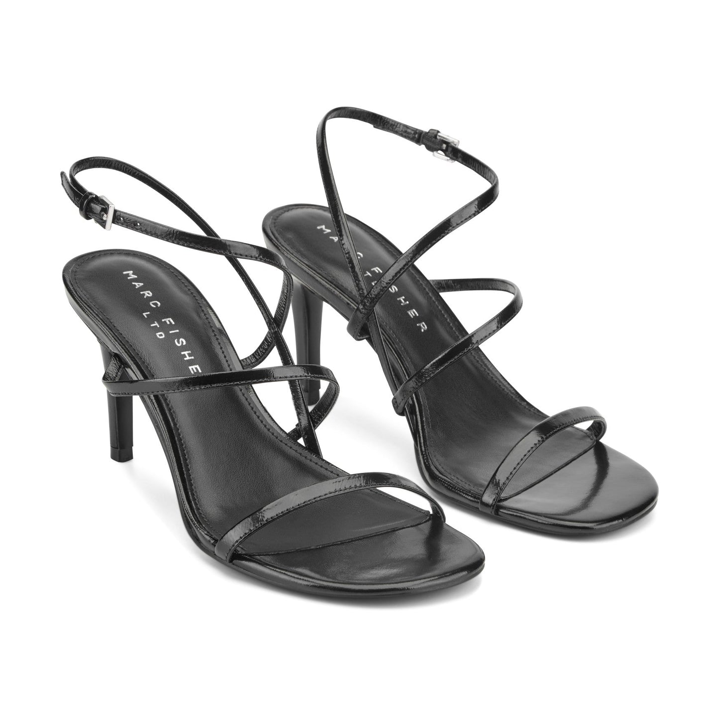 Marc Fisher Denzi Strappy Leather Sandal - Black Leather