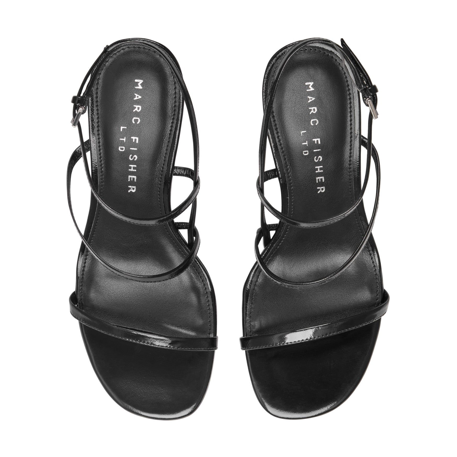 Marc Fisher Denzi Strappy Leather Sandal - Black Leather