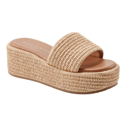 Marc Fisher Daylin Flatform Sandal - Natural Raffia