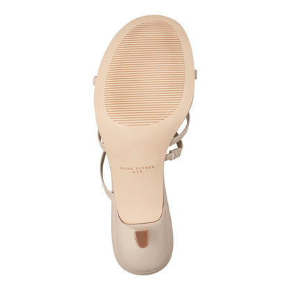 Marc Fisher Natesa Leather Embellished Sandal - Light Natural Leather