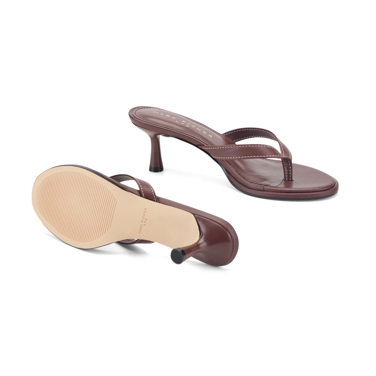 Marc Fisher Antonia Leather Thong Sandal - Merlot Leather