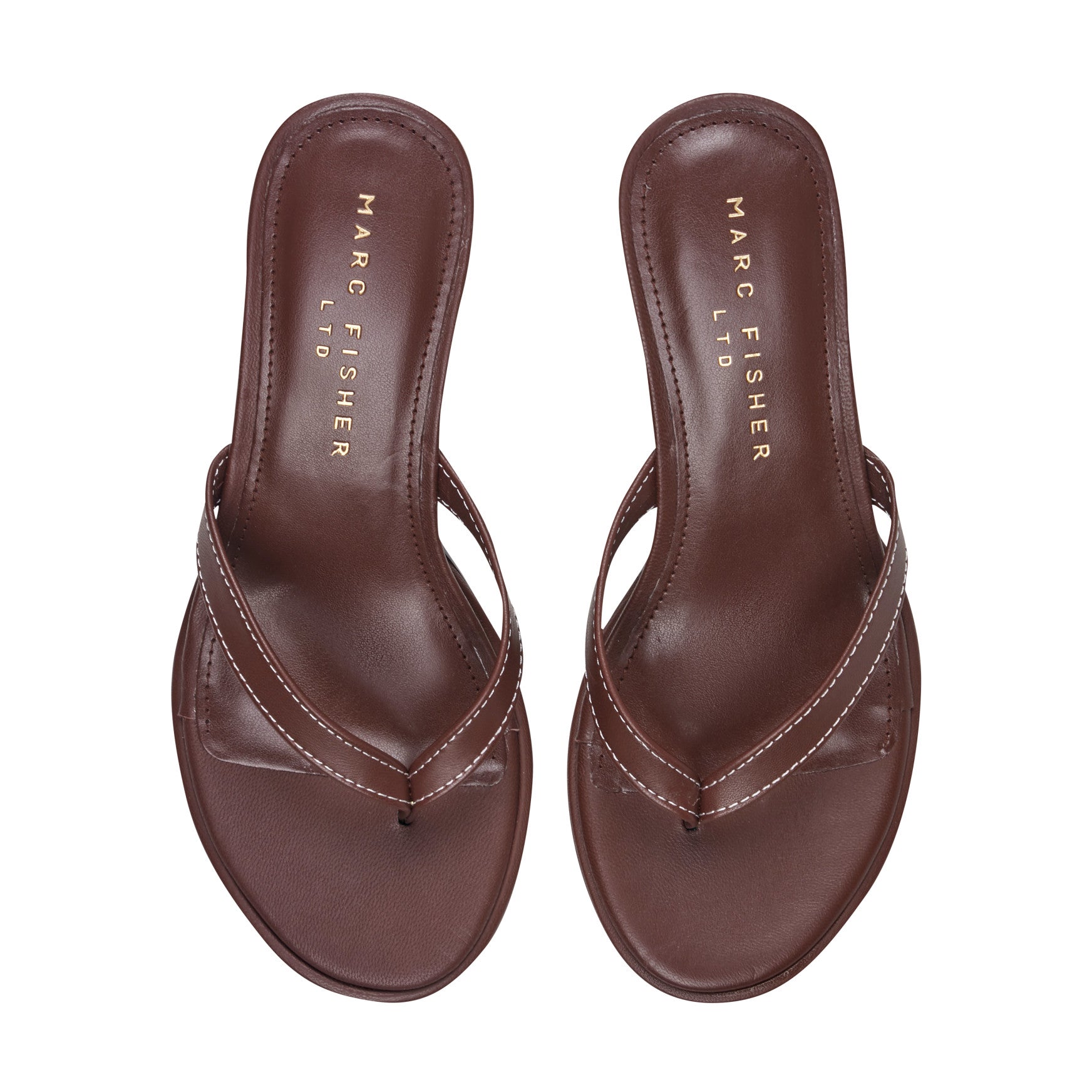 Marc Fisher Antonia Leather Thong Sandal - Merlot Leather