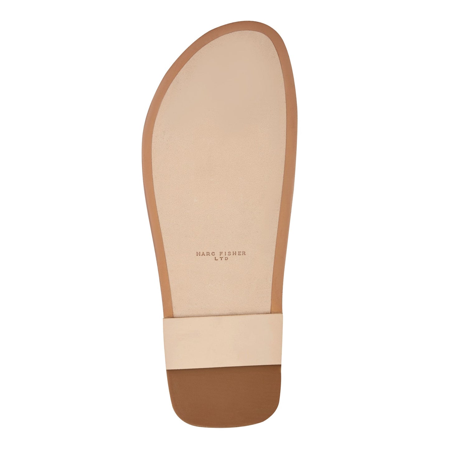 Marc Fisher Gynnie Flat Leather Sandal - Natural Leather Embossed Croco