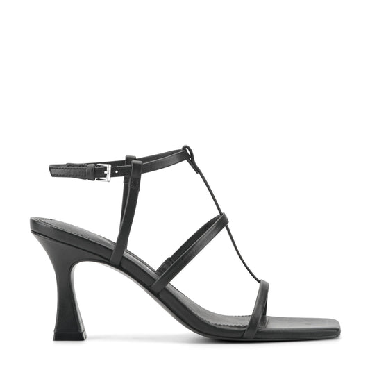 Marc Fisher Dennie Strappy Leather Dress Sandal - Black Leather