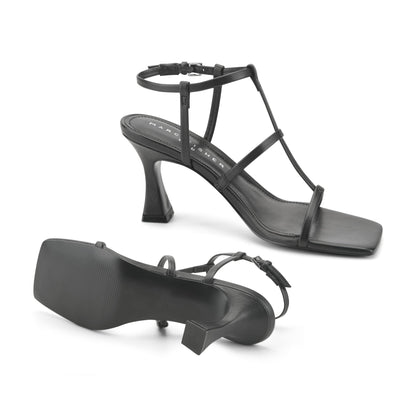 Marc Fisher Dennie Strappy Leather Dress Sandal - Black Leather