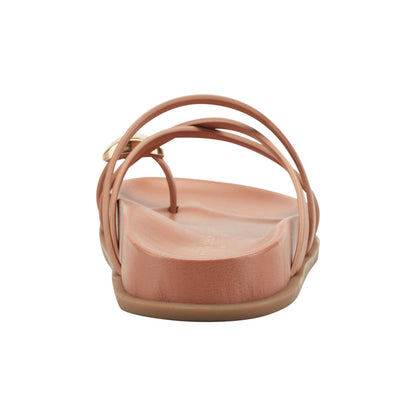 Marc Fisher Braidey Strappy Flat Leather Sandal - Natural Leather