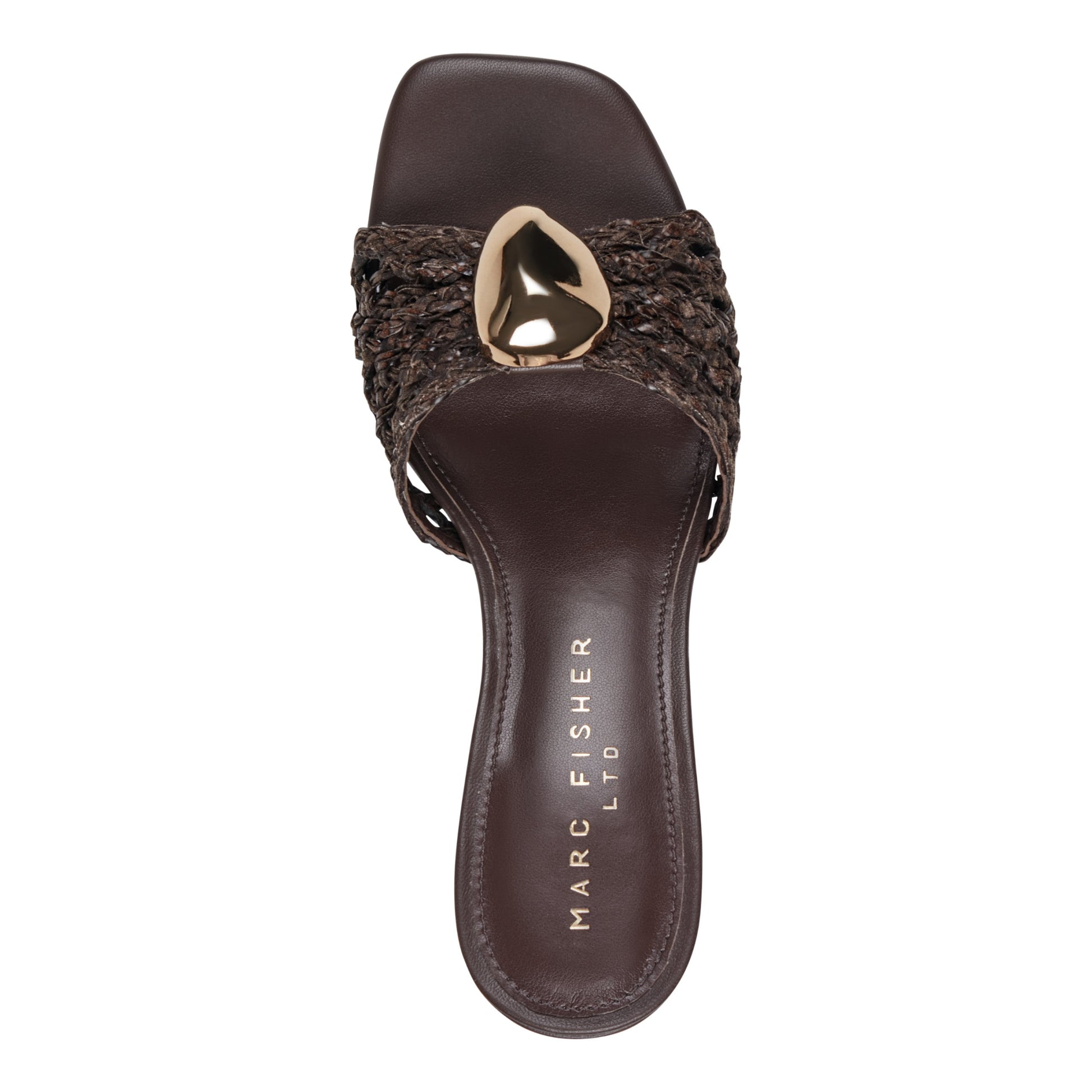 Marc Fisher Farrel Woven Mule Sandal - Dark Brown