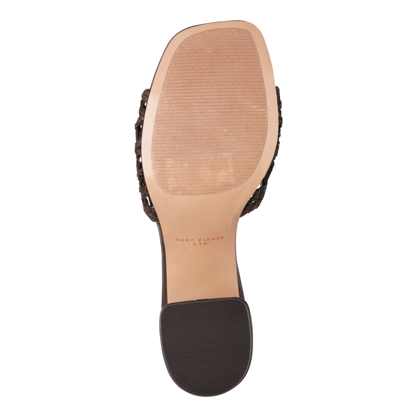Marc Fisher Farrel Woven Mule Sandal - Dark Brown