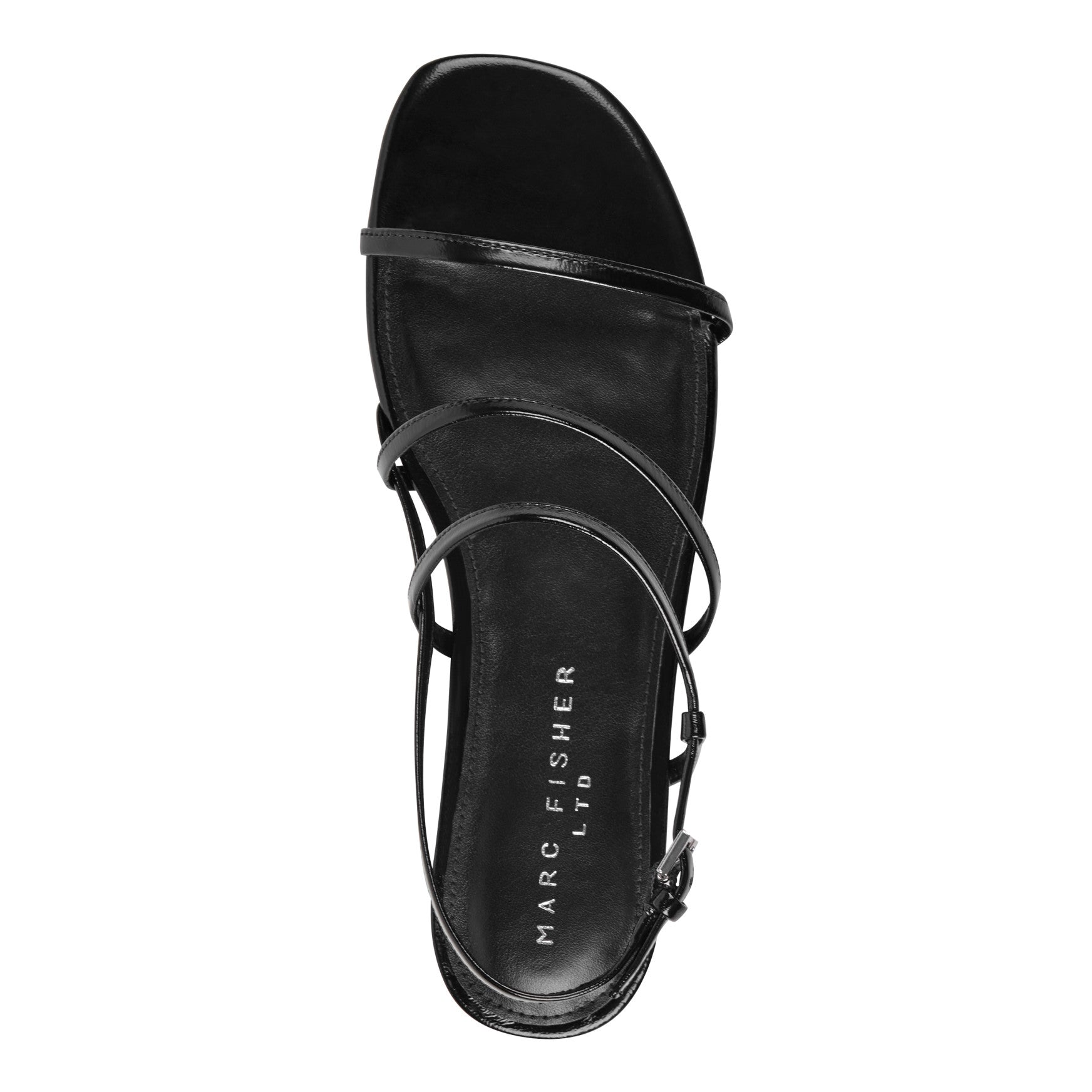 Marc Fisher Elysha Leather Flat Sandal - Black Leather