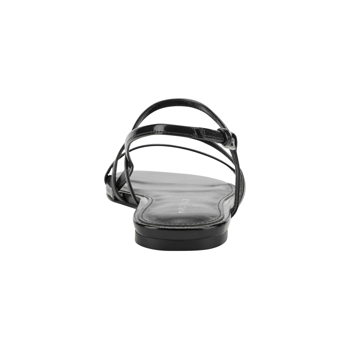 Marc Fisher Elysha Leather Flat Sandal - Black Leather
