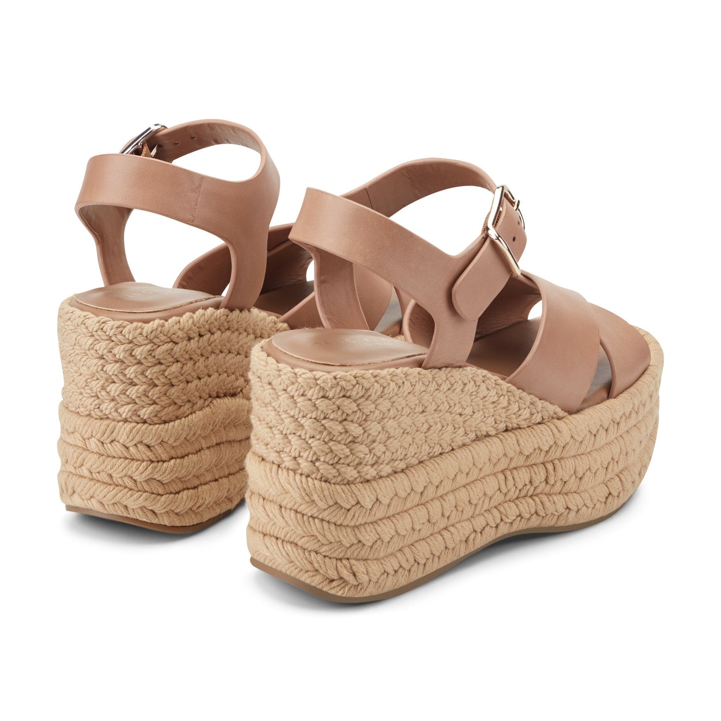 Marc Fisher Pasion Espadrille Wedge Sandal - Brown Leather