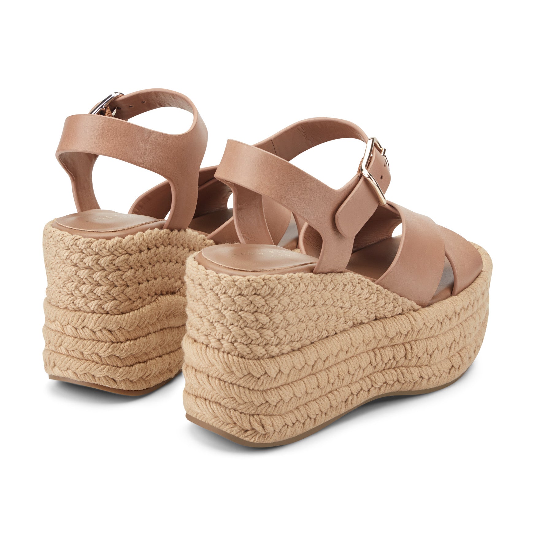 Marc Fisher Pasion Espadrille Wedge Sandal - Brown Leather