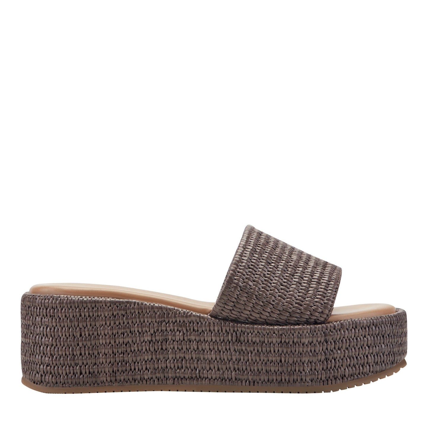Marc Fisher Daylin Flatform Sandal - Brown Raffia