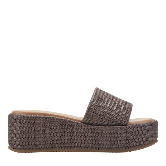 Marc Fisher Daylin Flatform Sandal - Brown Raffia