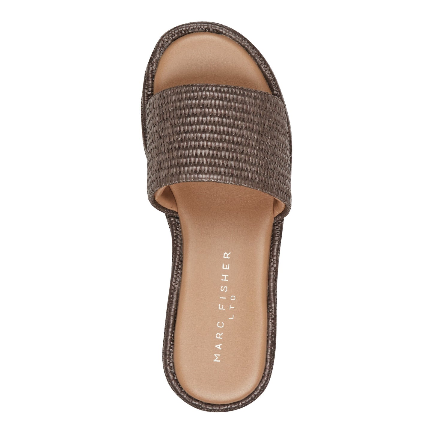 Marc Fisher Daylin Flatform Sandal - Brown Raffia