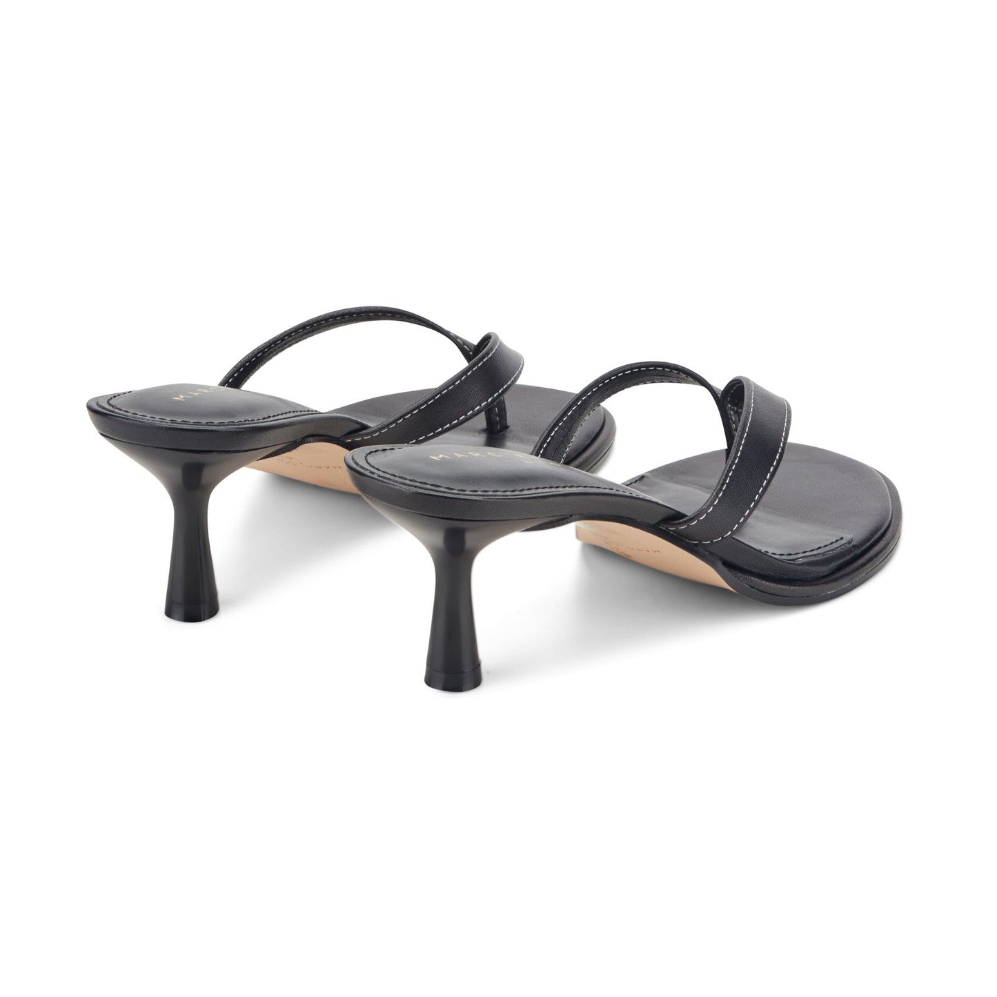 Marc Fisher Antonia Leather Thong Sandal - Black Leather