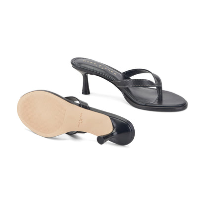 Marc Fisher Antonia Leather Thong Sandal - Black Leather