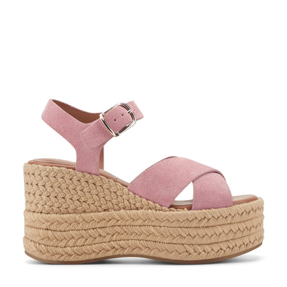 Marc Fisher Pasion Espadrille Wedge Sandal - Pink Suede