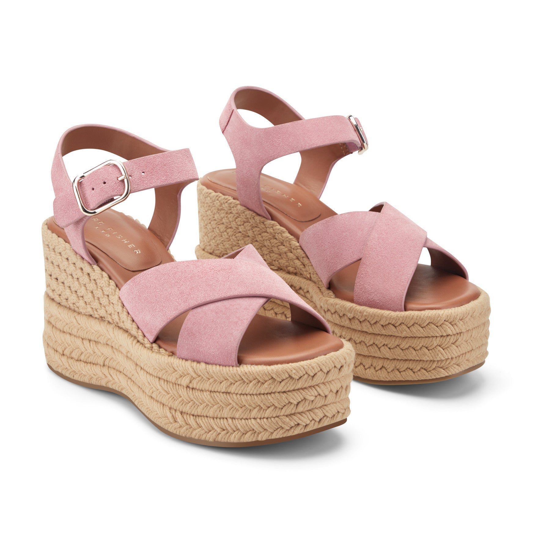 Marc Fisher Pasion Espadrille Wedge Sandal - Pink Suede