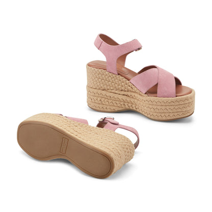 Marc Fisher Pasion Espadrille Wedge Sandal - Pink Suede